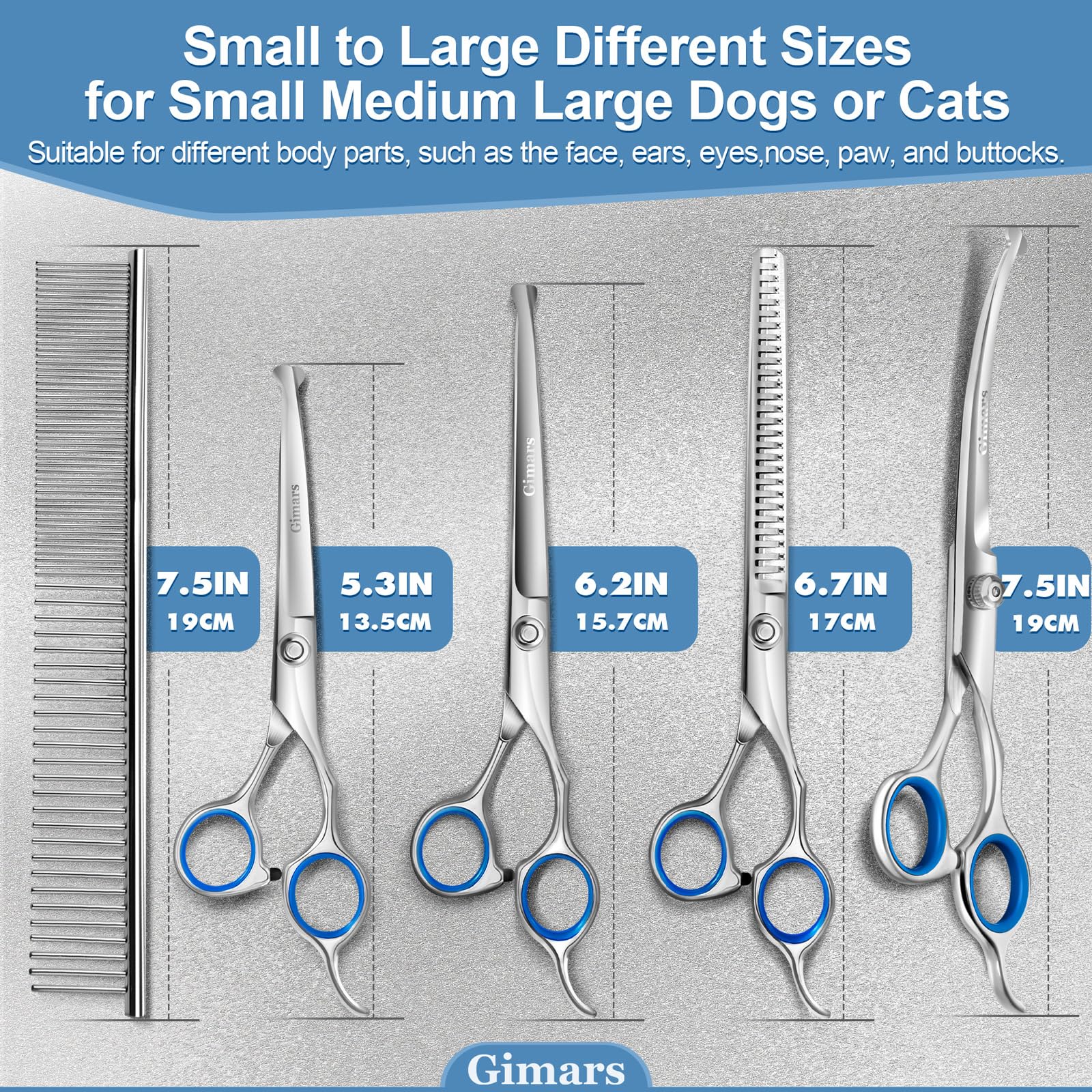 Gimars comparaison taille mesure illustrant échelle et prise en main
