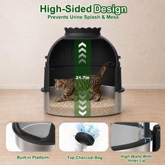 Gimars plateau supérieur avec plante artificielle, esthétique sans risque pour chat