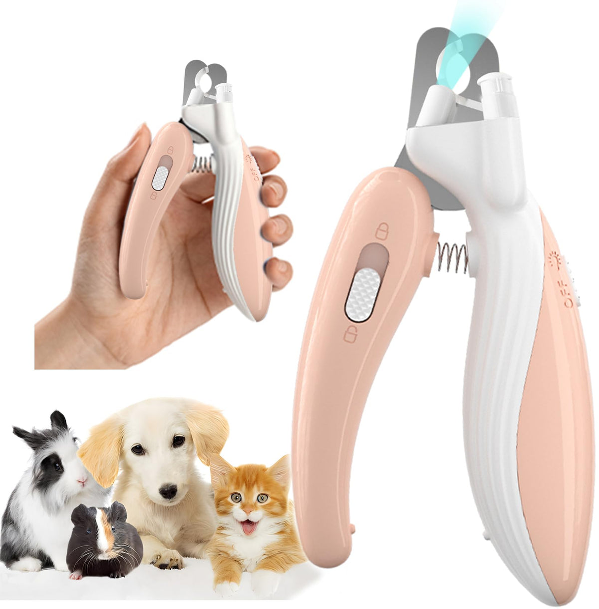 Ginalaia face emballage rose montrant coupe-ongles sécurisé et bénéfice ergonomique