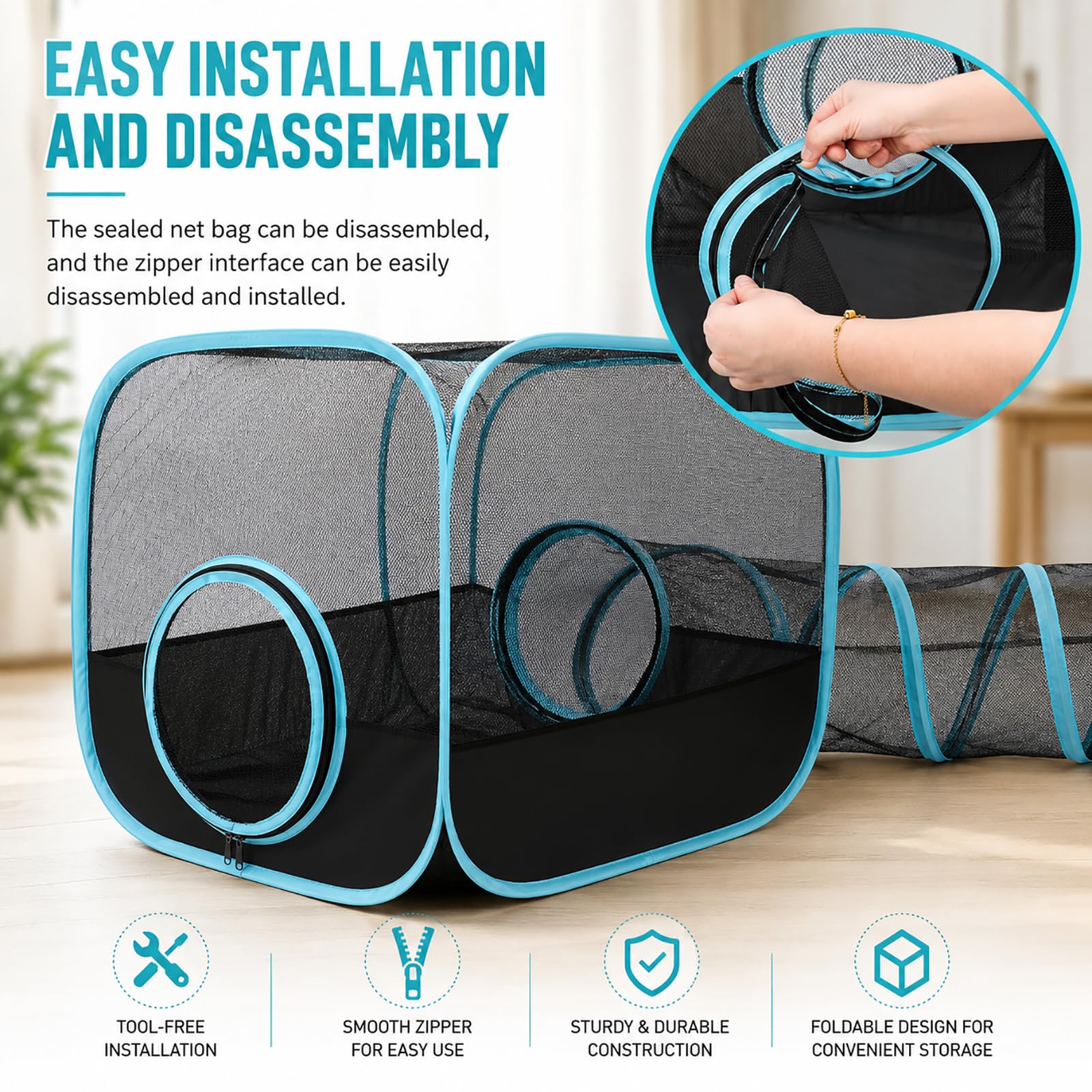 GINDOOR plié dans son sac de rangement, transport facile et gain de place