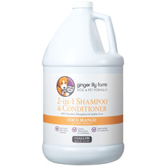Ginger Lily Farms flacon gallon montrant l’étiquette et l’économie