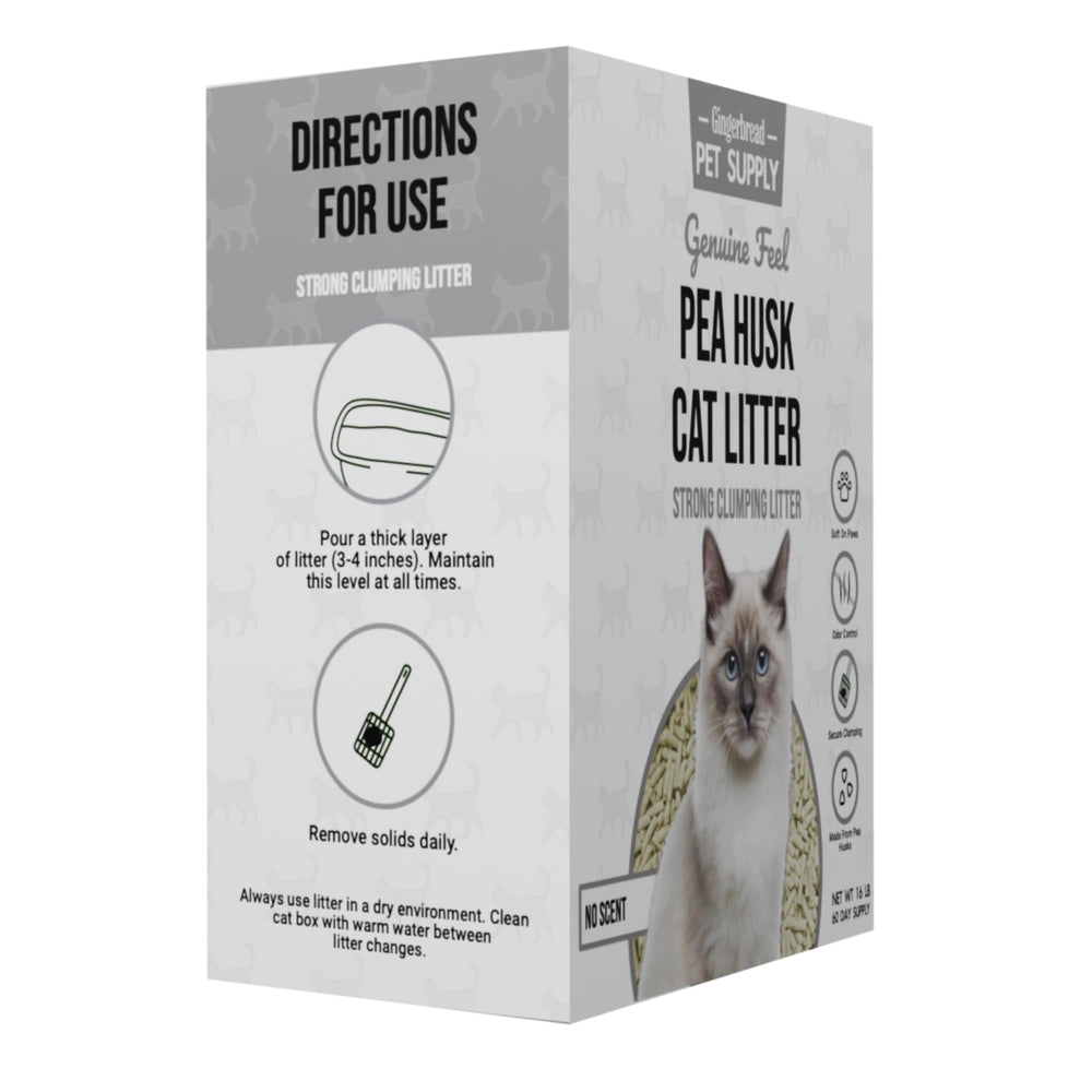 Gingerbread Pet Supply gros plan sur texture de peau de pois et absorption efficace