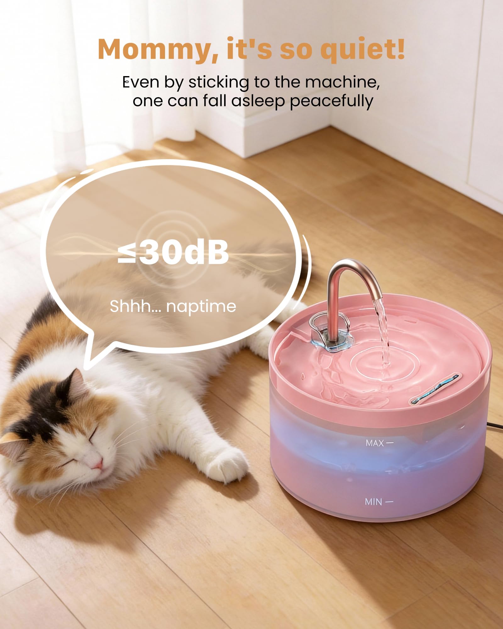 GIOTOHUN fontaine en usage par un chat, encourage la consommation d'eau