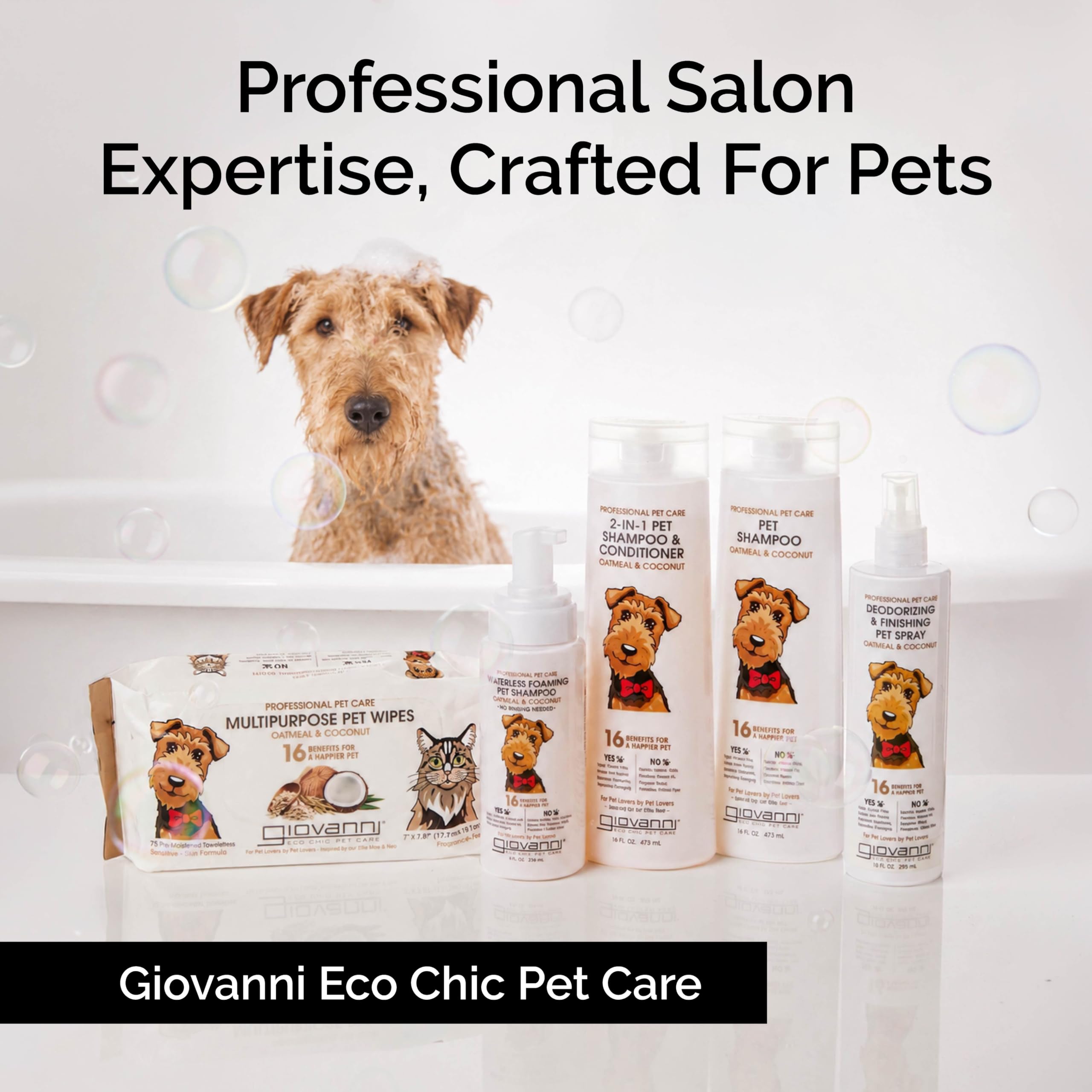 GIOVANNI scène salon animal pelage brillant et soin professionnel