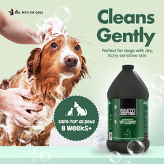 Application Nasty Critter sur chien mouillé par Girl With The Dogs pour nettoyage en profondeur