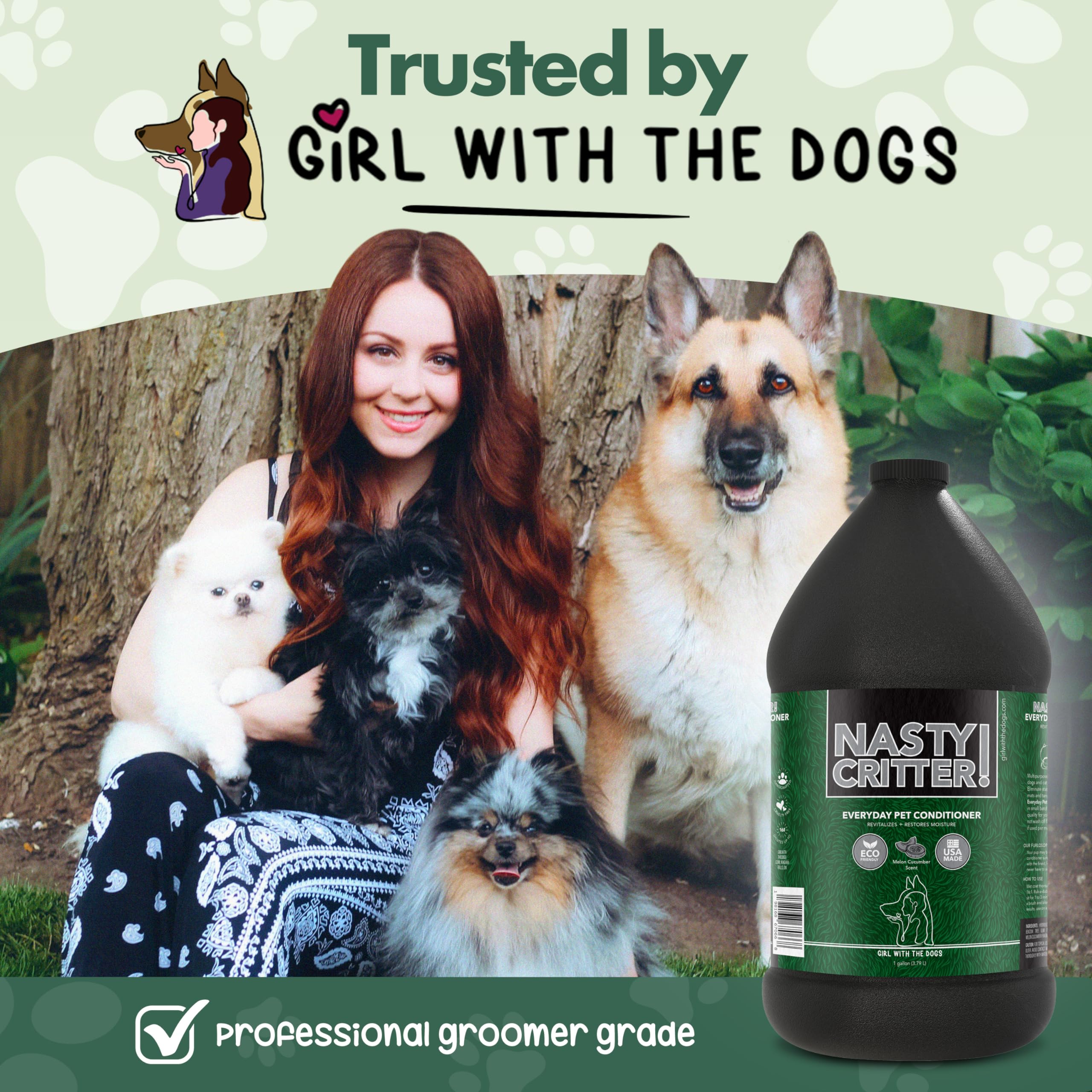 Étiquette Nasty Critter par Girl With The Dogs montrant informations produit utiles