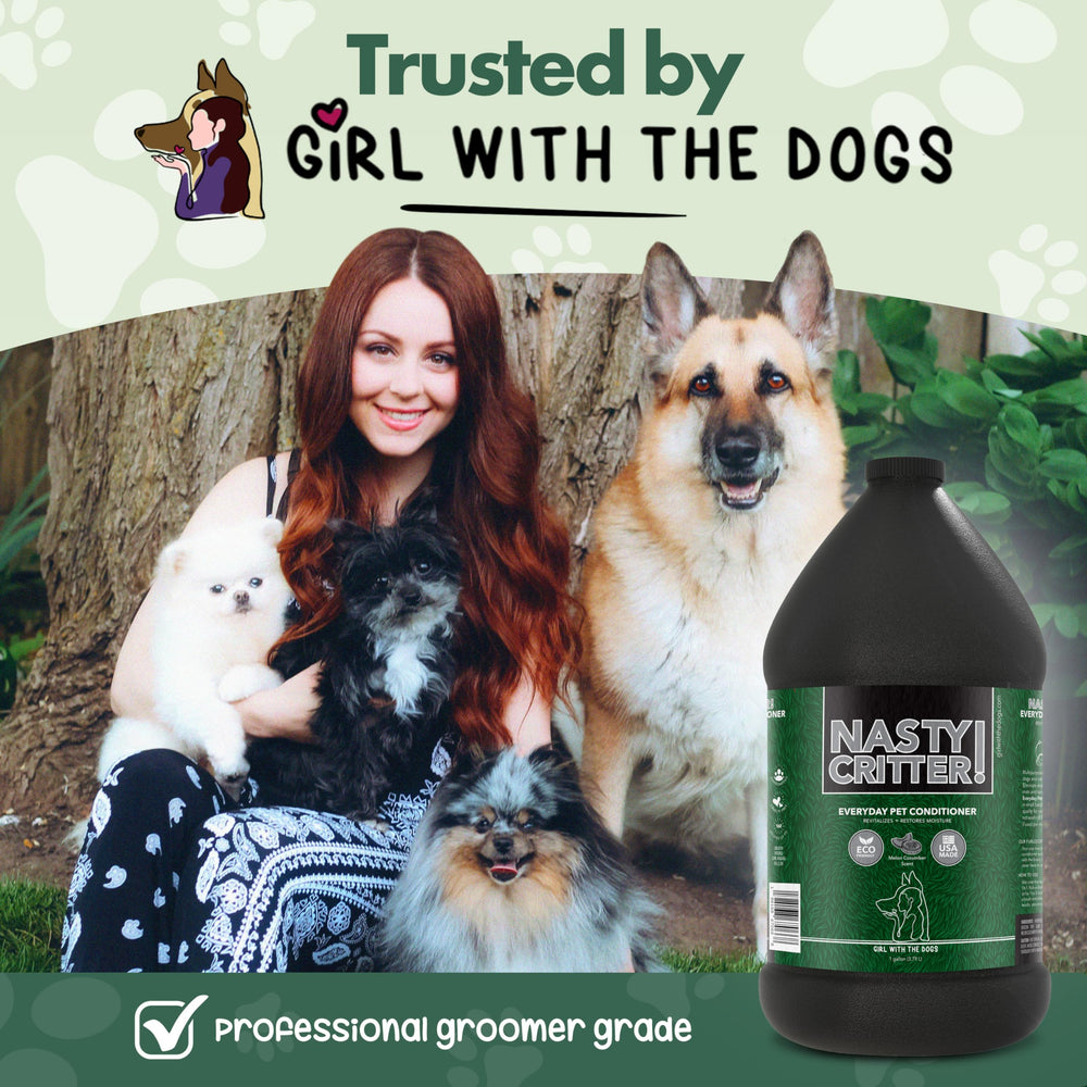 Étiquette Nasty Critter par Girl With The Dogs montrant informations produit utiles