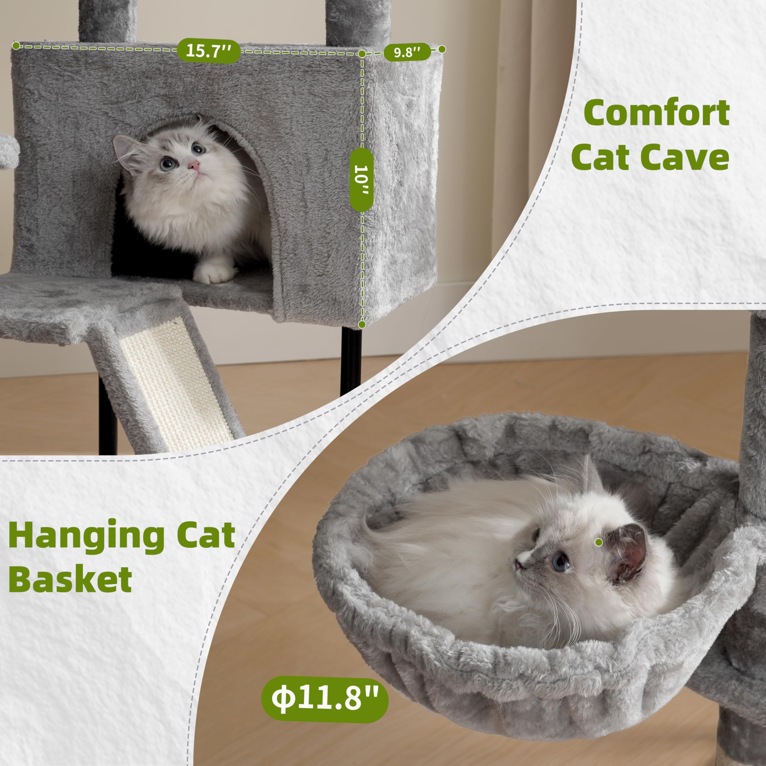 Gitelsnour tige avec trois boules en peluche stimulant le jeu du chat