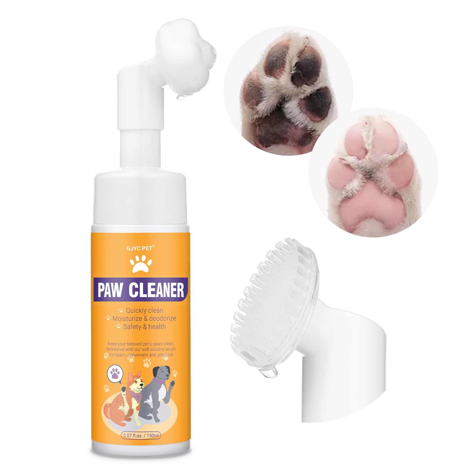 GJYC PET emballage avant montrant produits et bénéfice propreté rapide