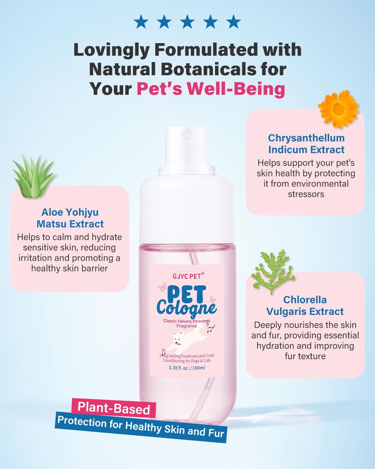 GJYC PET spray en usage sur chien au parc pour fraîcheur instantanée