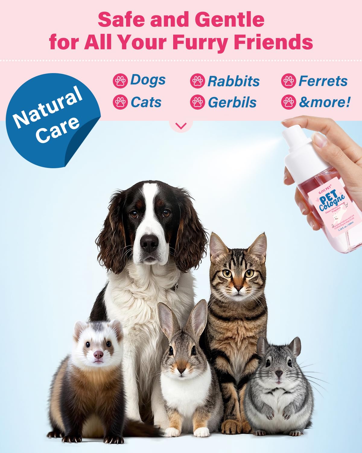 GJYC PET étiquette avec aloe vera camomille avoine signalant ingrédients nourrissants