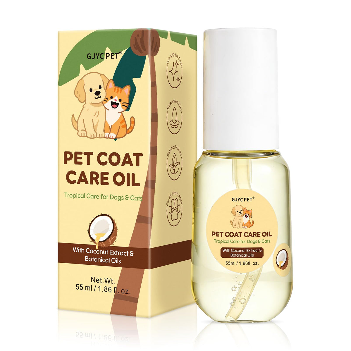 GJYC PET flacon avant vue produit compact bénéfice soin