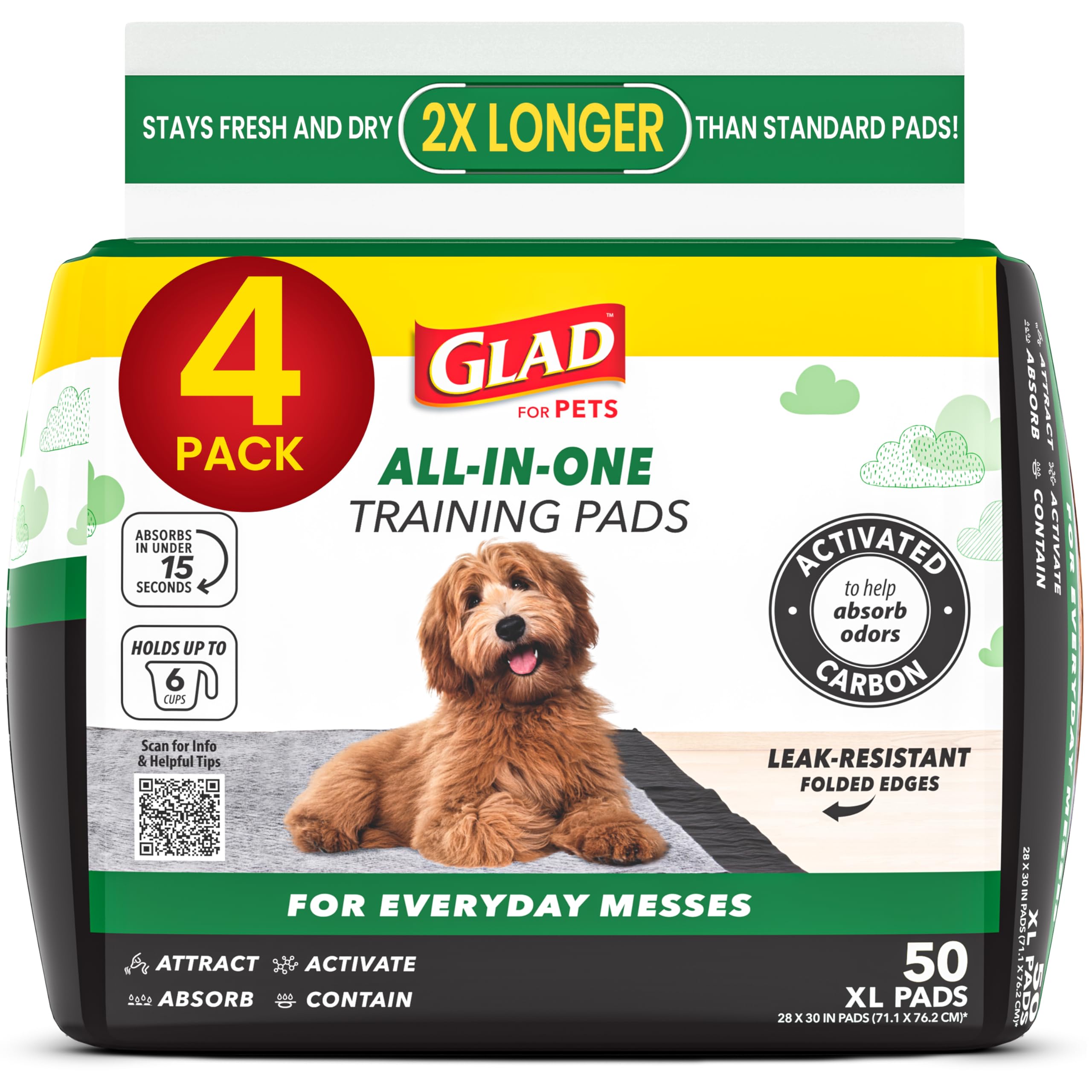 Glad emballage avant montrant quantité et format XL pour gain de temps
