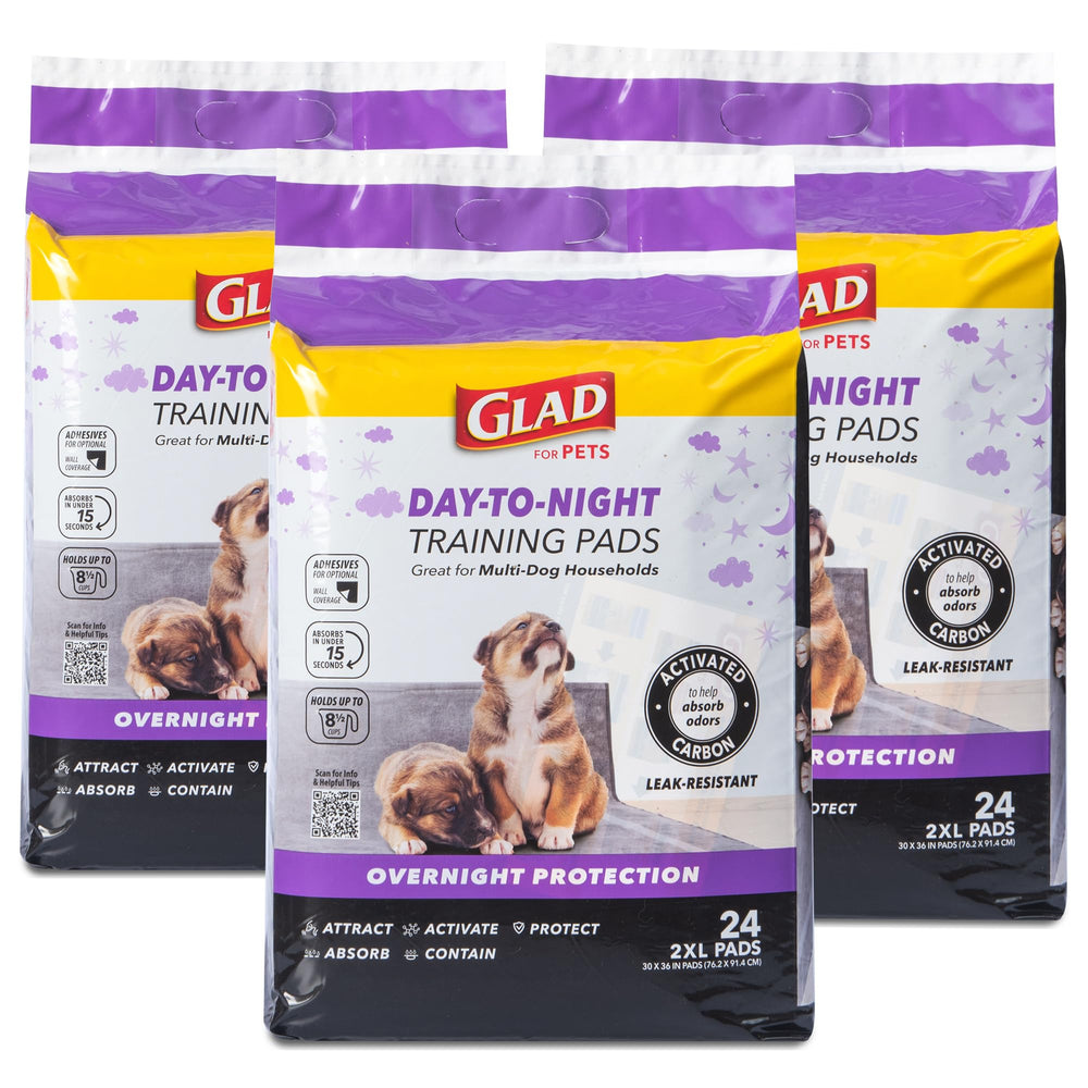 Glad for Pets emballage avant montrant le format et le nombre d'unités, pratique