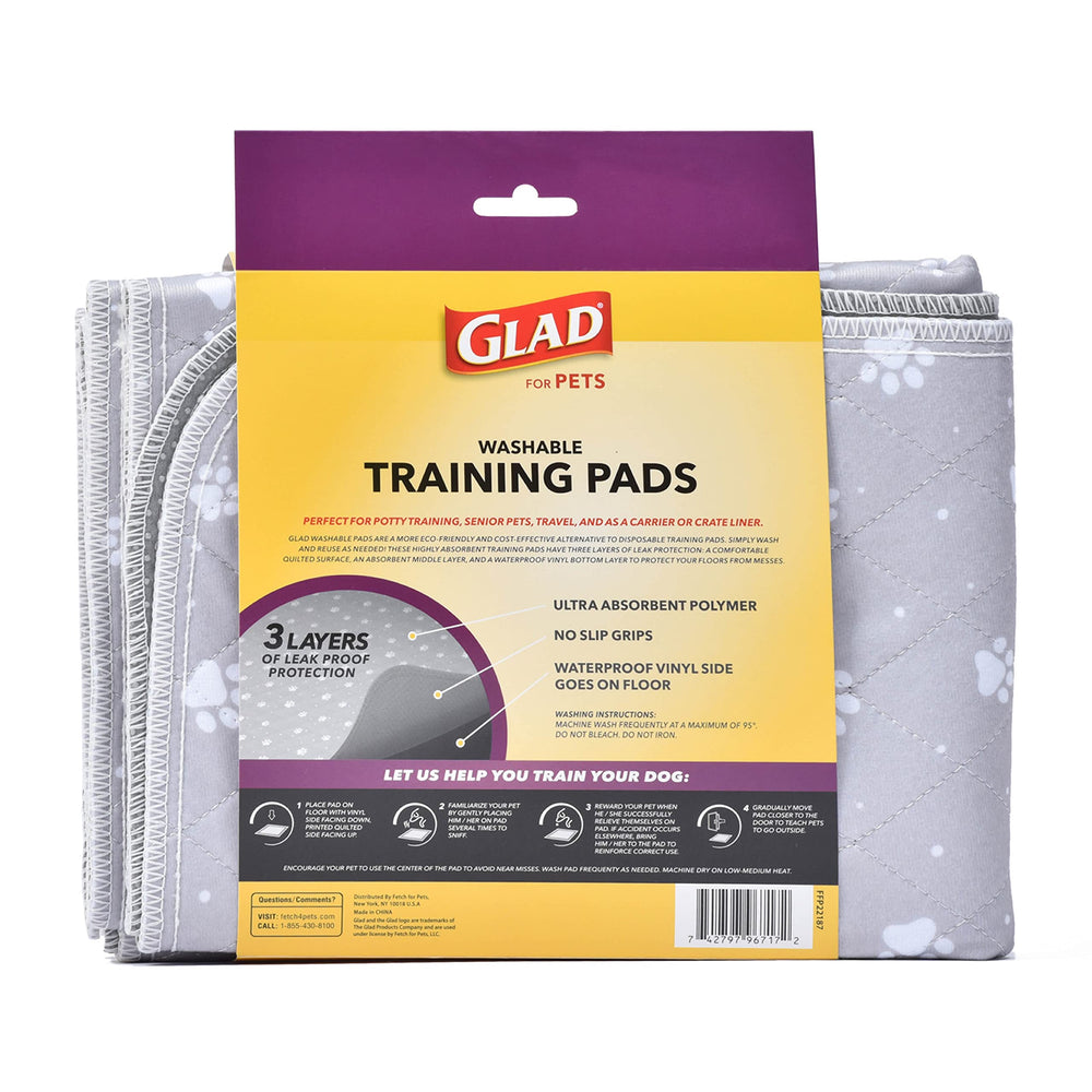 Glad for Pets tapis plié prêt au rangement, démontre réutilisation et gain de place