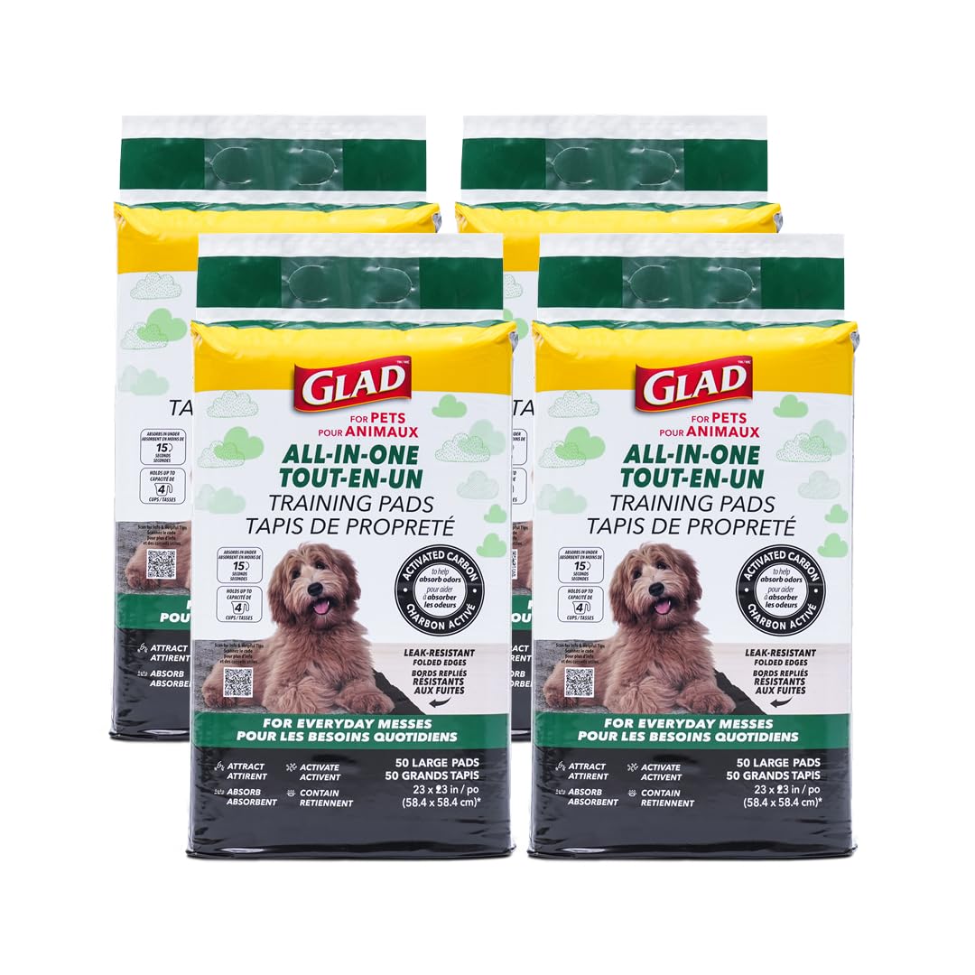 Glad packaging avant montrant le paquet de 50 unités et bénéfice pratique