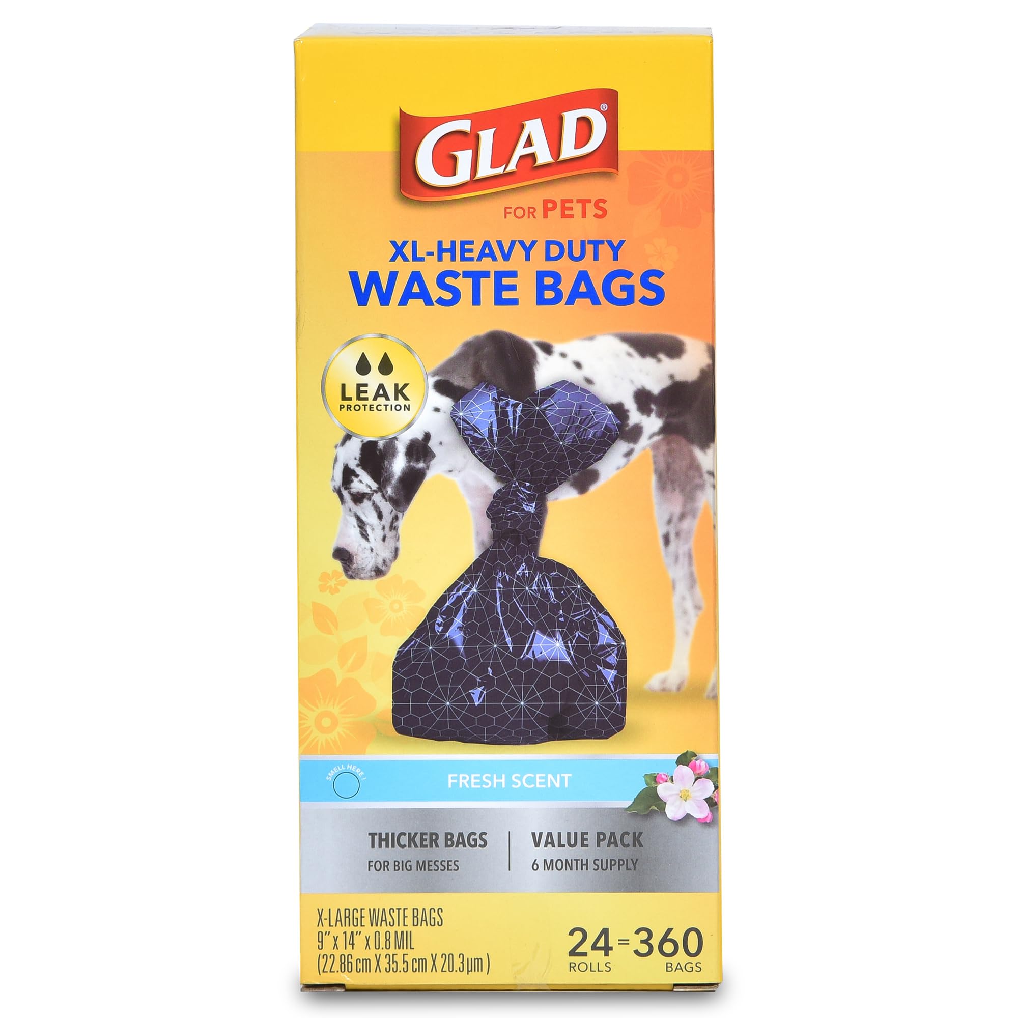 Glad vue avant du paquet value pack et quantité pour long usage
