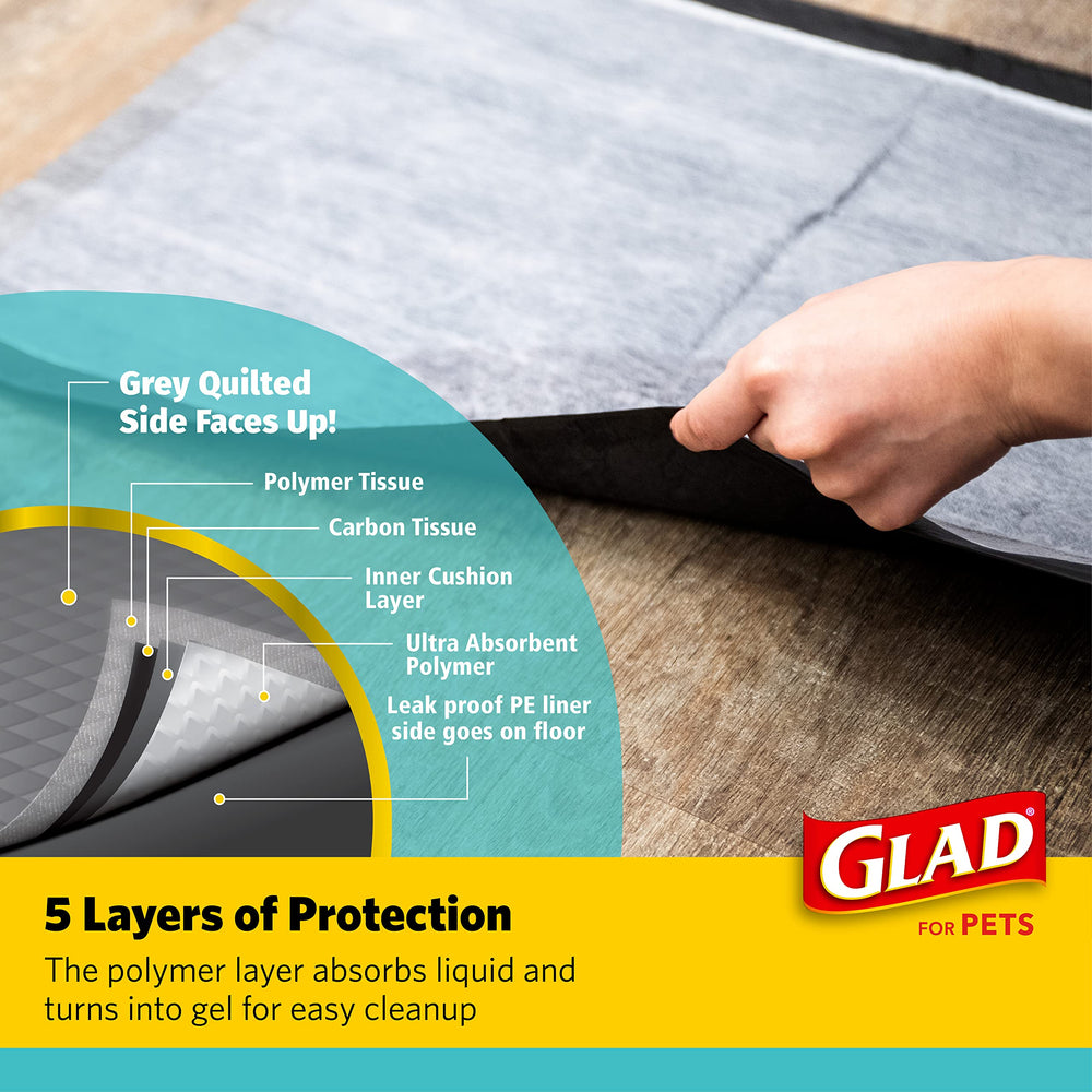 Glad comparaison tape à l'échelle montrant dimensions pratiques