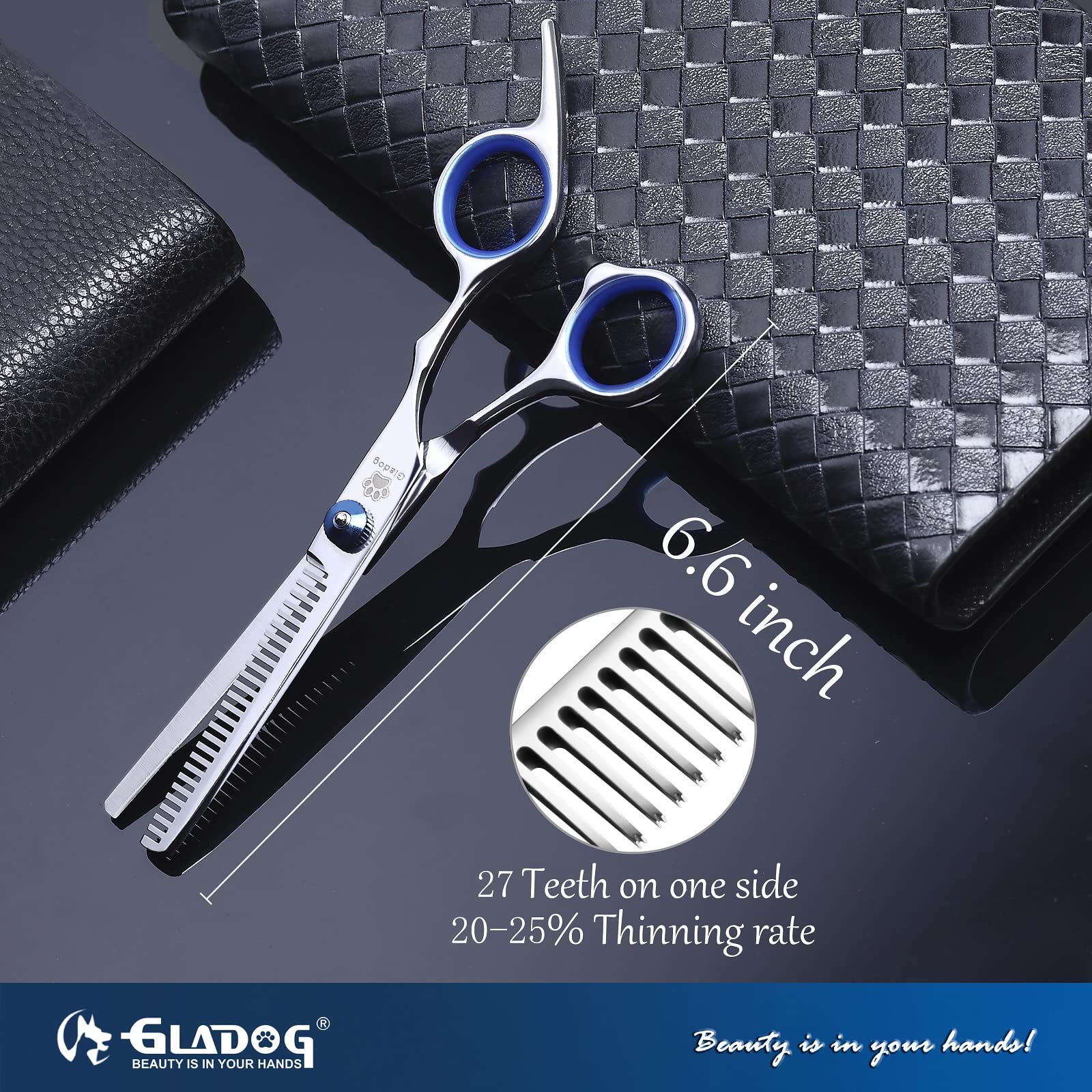 GLADOG ciseau effileur gros plan, coupe nette sans tirer les poils