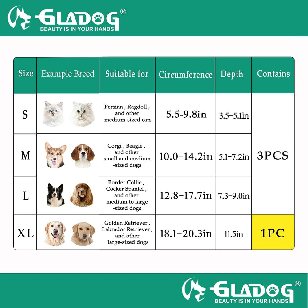 GLADOG collerette transparent maintien du champ de vision naturel