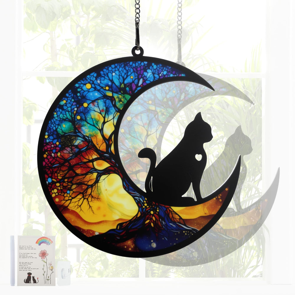 GLIDESMOOTH face avant du suncatcher montrant le chat angélique, apporte réconfort