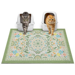 Glittme tapis litière face avant montrant motif et grande surface protectrice