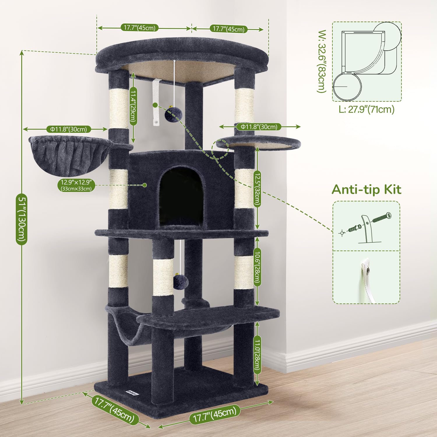 Globlazer C51 comparaison taille montrant hauteur et échelle pratique