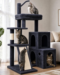 Globlazer vue de face de l'arbre à chat F50 gris foncé montrant stabilité