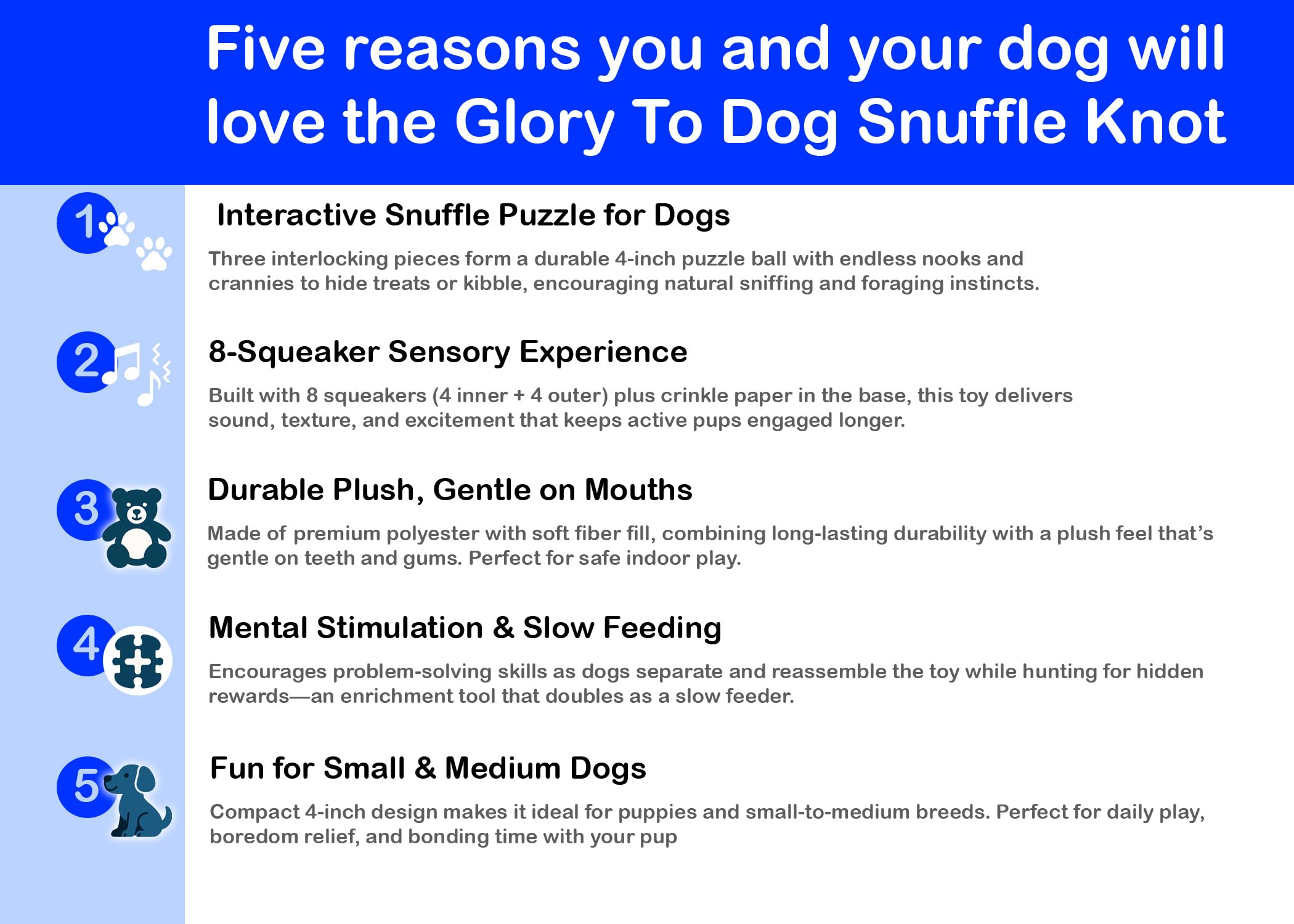 Glory To Dog cavités ouvertes révélant les cachettes pour friandises