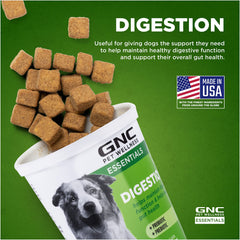 GNC chiot prenant une gomme bacon illustrant acceptation et facilité