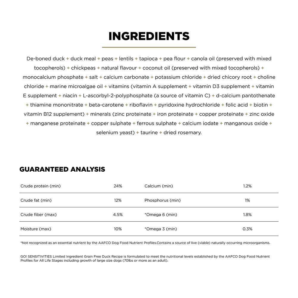 Go! Solutions étiquette ingrédients montrant formule limitée et transparence