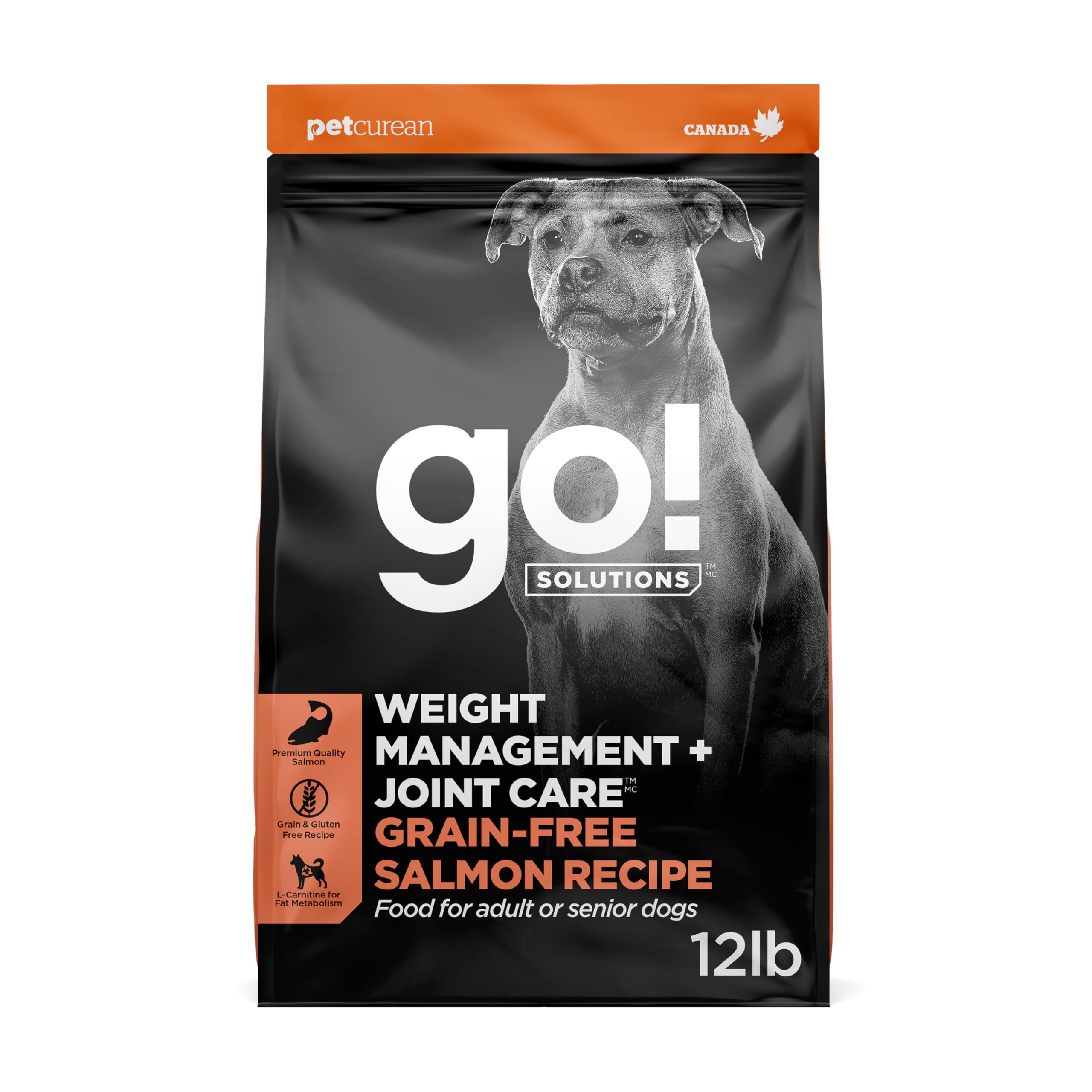 Go! Solutions face de l'emballage montrant la formule saumon pour gestion du poids