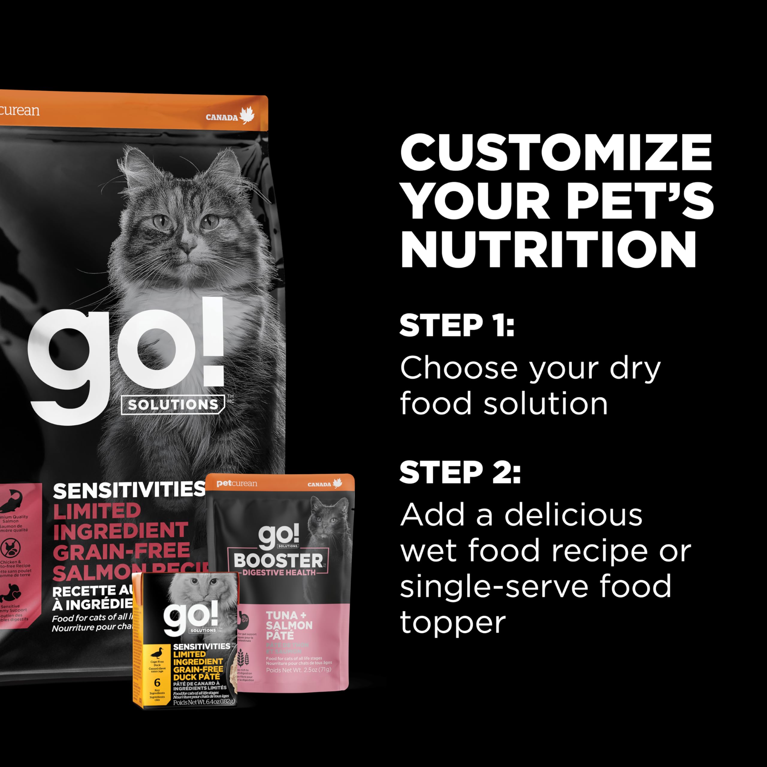 Go! Solutions emballage ouvert révélant croquettes fraîches, facilité