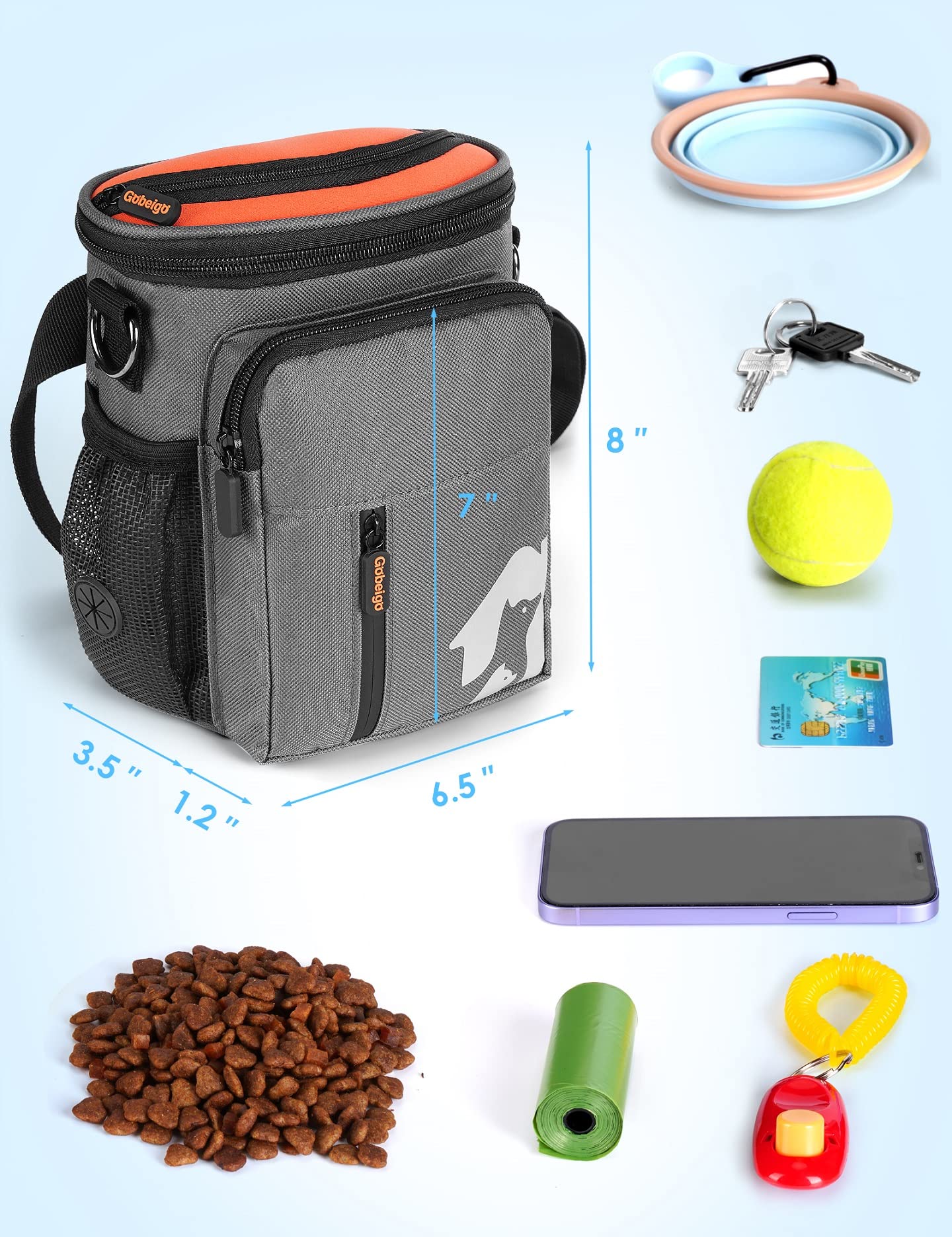 Gobeigo poches et distributeur de sacs organisant téléphone, cartes et accessoires