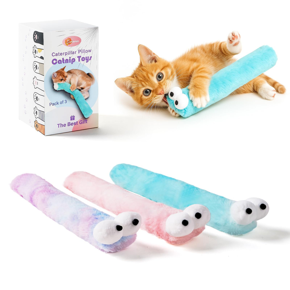 Gochanmon bâton avant emballage montrant design chenille et attrait visuel