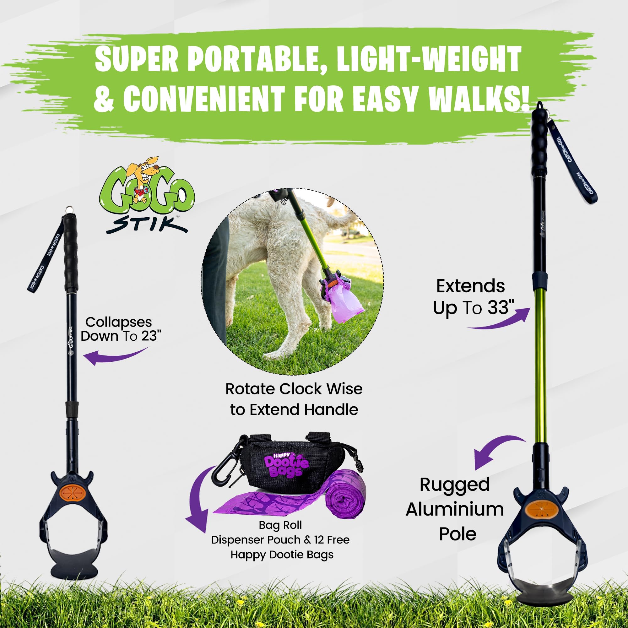 GoGo Stik en usage lors d'une promenade, maintien propre des mains