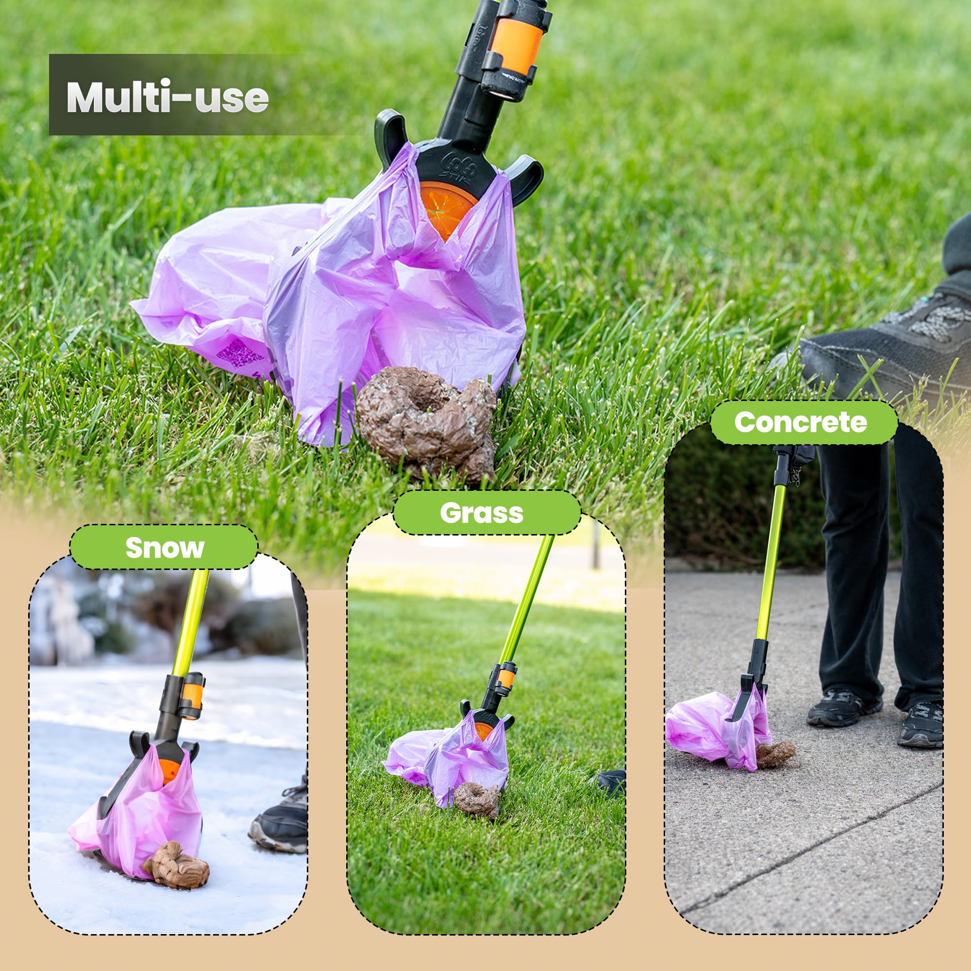 GoGo Stik étui porte-rouleau fixé à la laisse pour plus de praticité