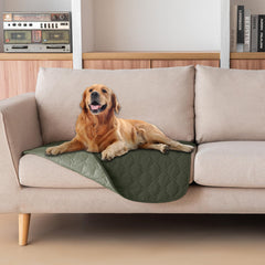 gogobunny couverture recto olive foncé protégeant canapé et ajoutant style