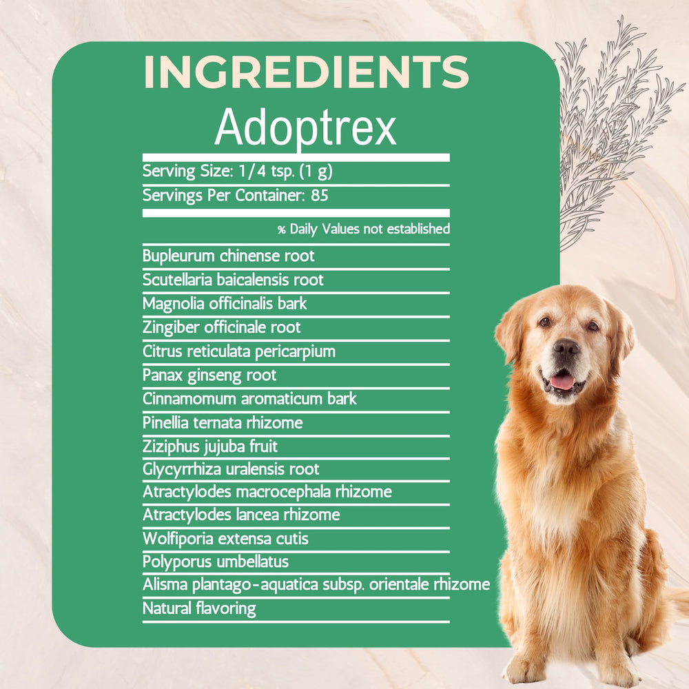 Gold Standard Herbs Adoptrex application sur nourriture illustrant administration facile