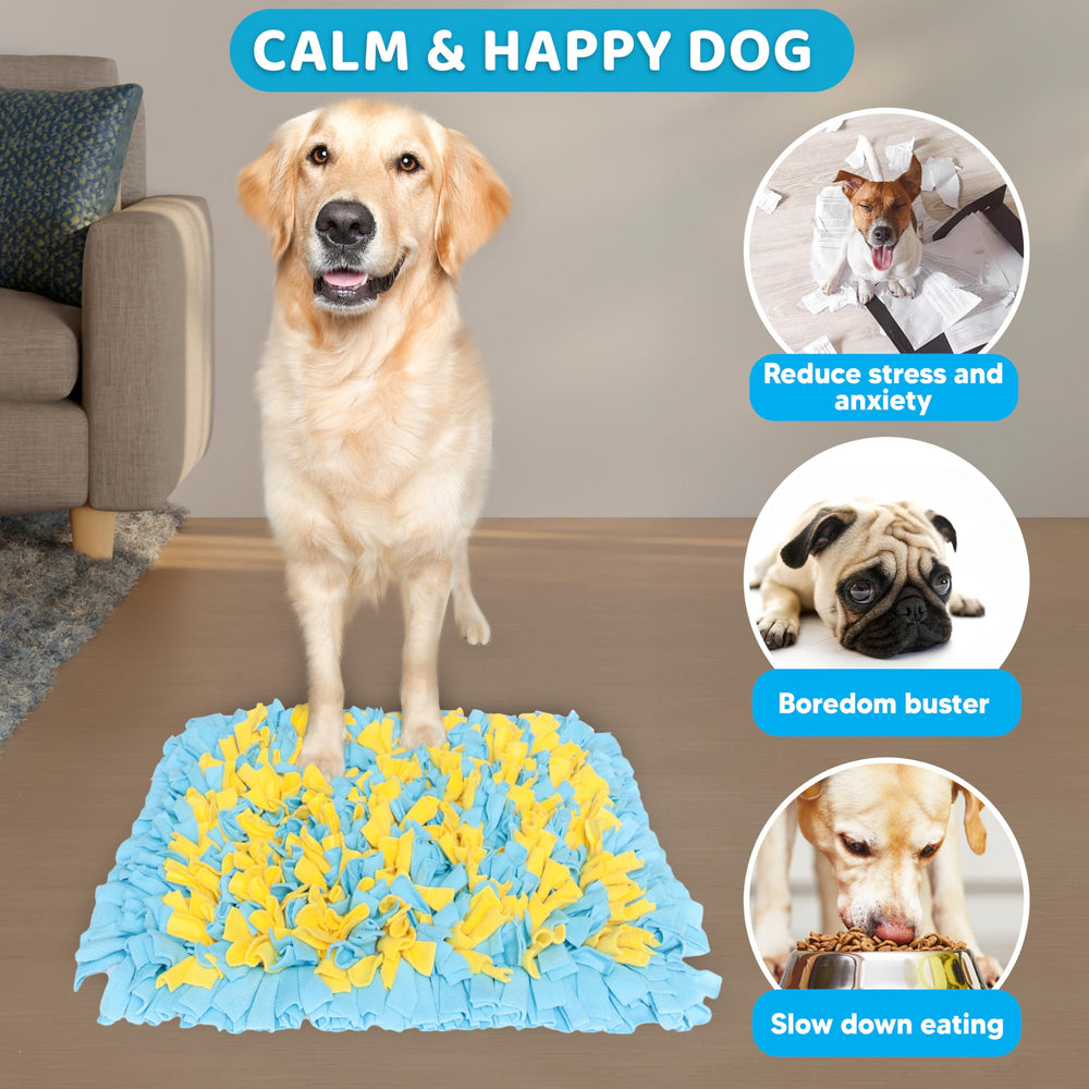 Golden Pup Enrichment chien en train de fouiller et ralentir son repas