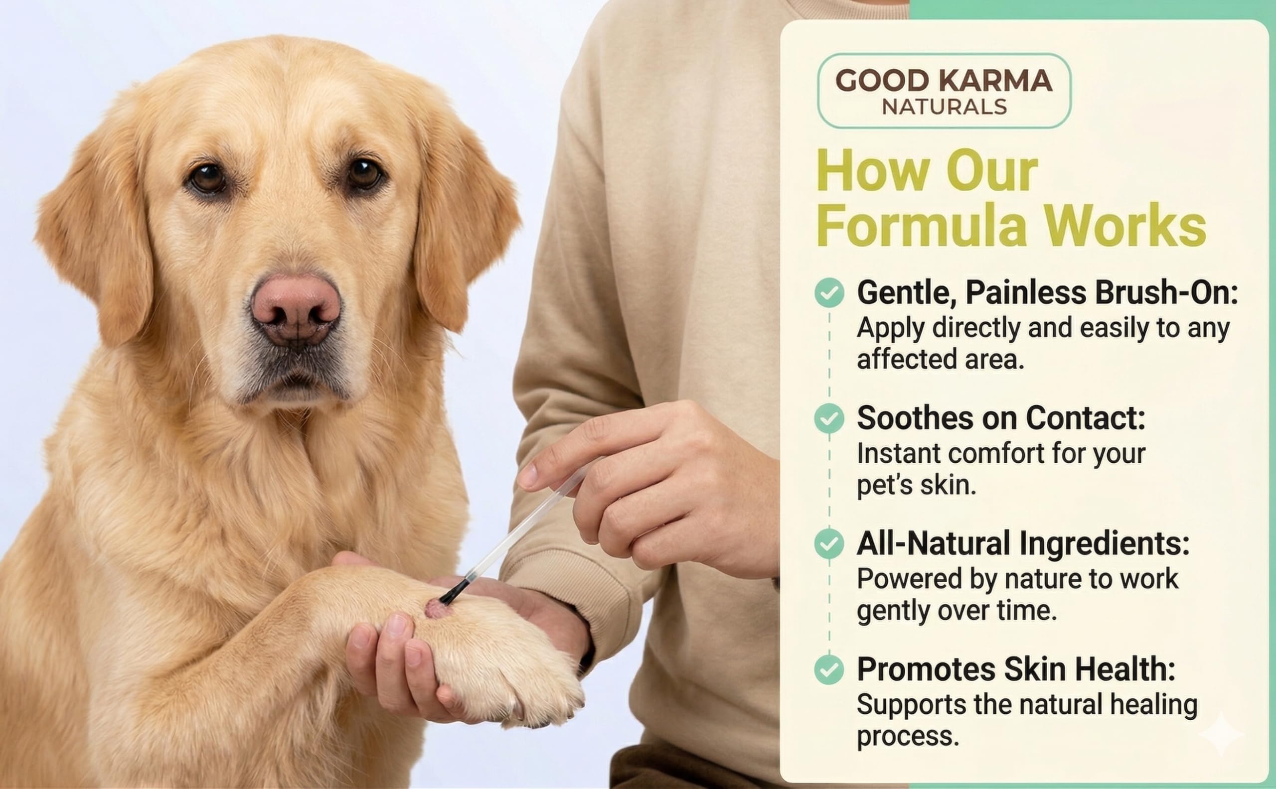 Good Karma Naturals image avant et après verrue, montre amélioration visible