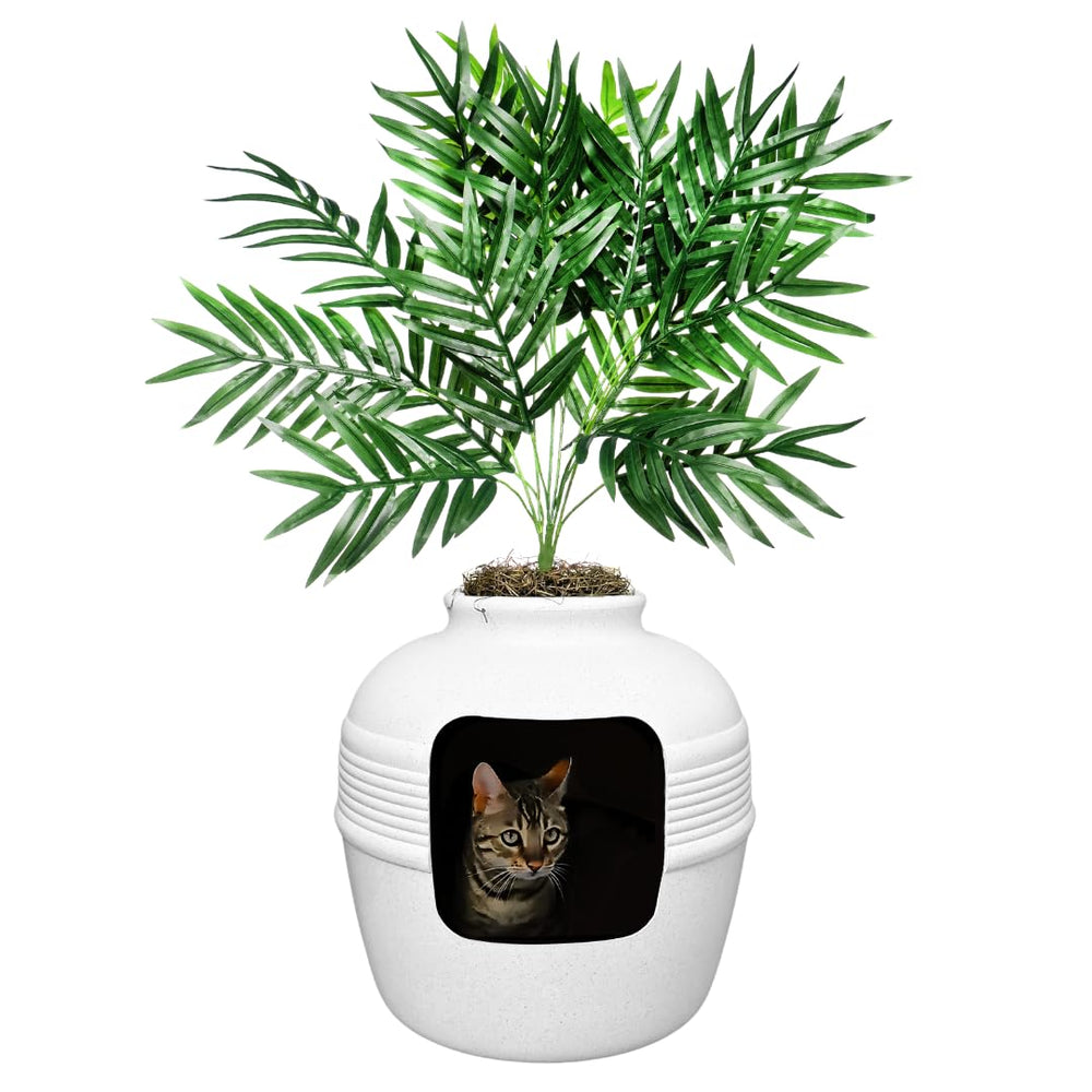 Good Pet Stuff vue face du pot dissimulant la litière, design élégant et discret