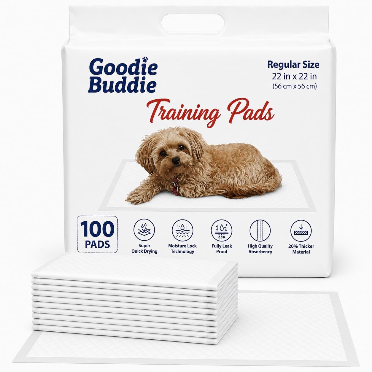 Goodie Buddie emballage avant montrant lot de 100 pour économie et préparation
