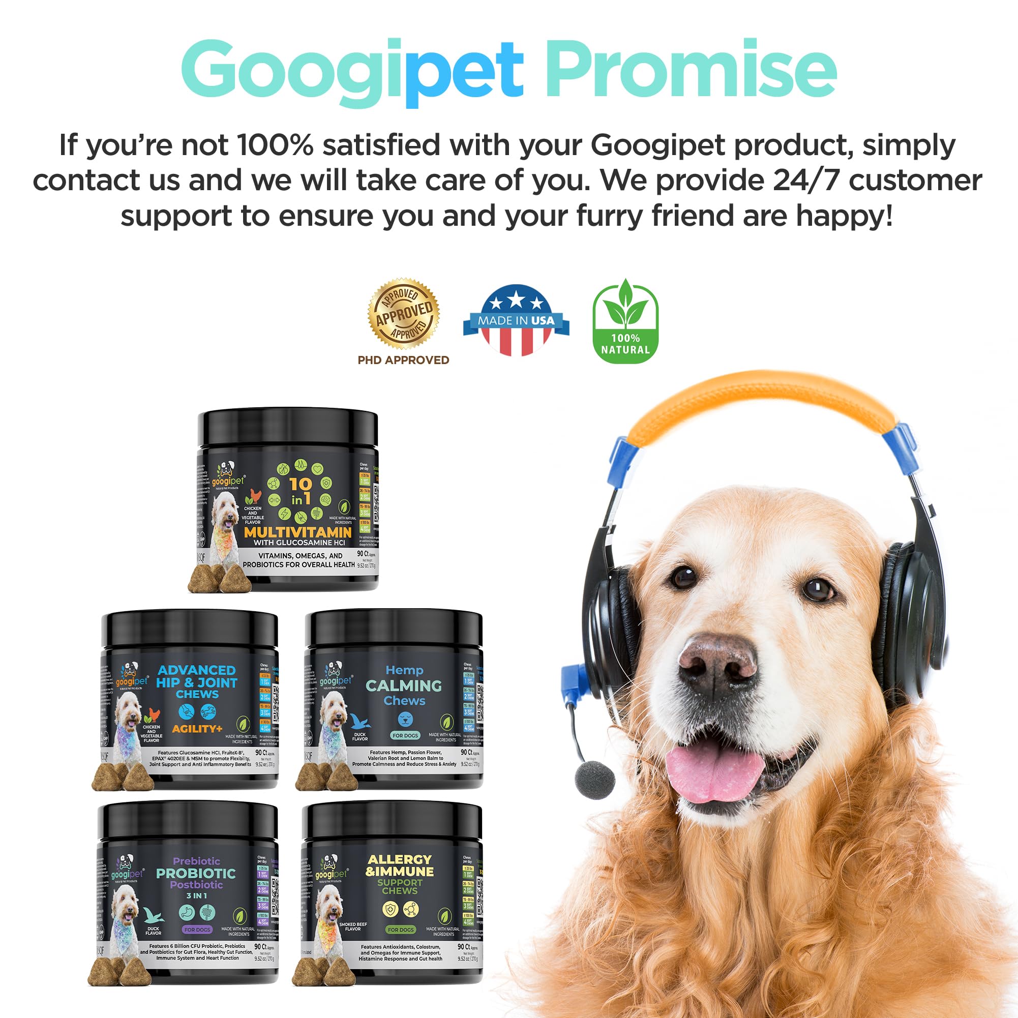 GOOGIPET logo GMP sur emballage garantissant qualité et sécurité