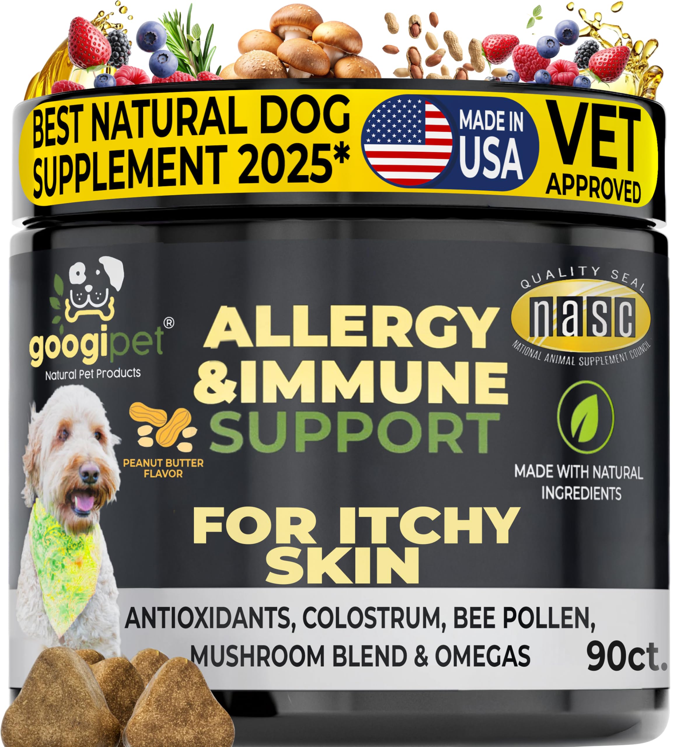 Googipet emballage avant montrant produit et bénéfice appétent