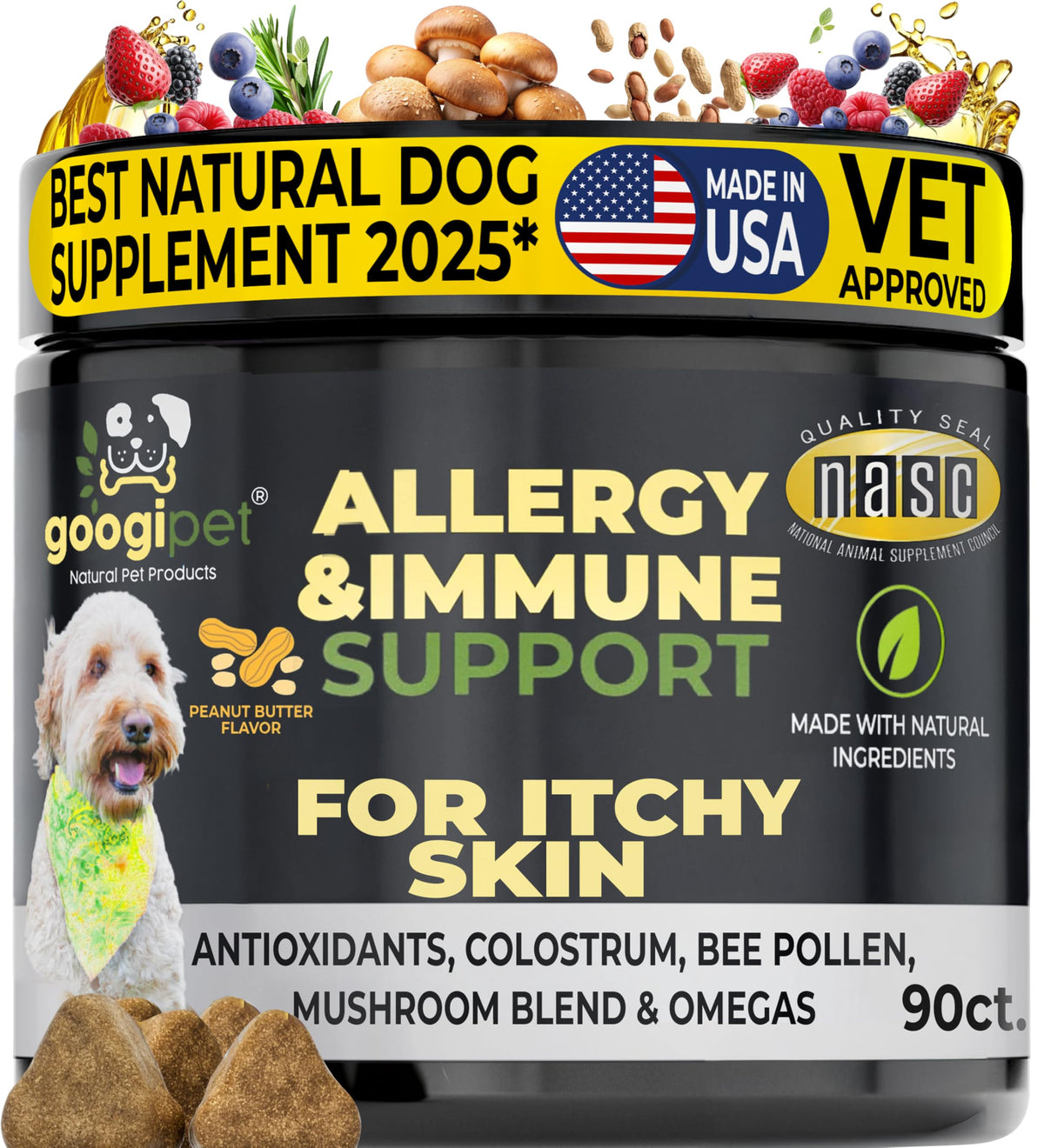 Googipet emballage avant montrant produit et bénéfice appétent