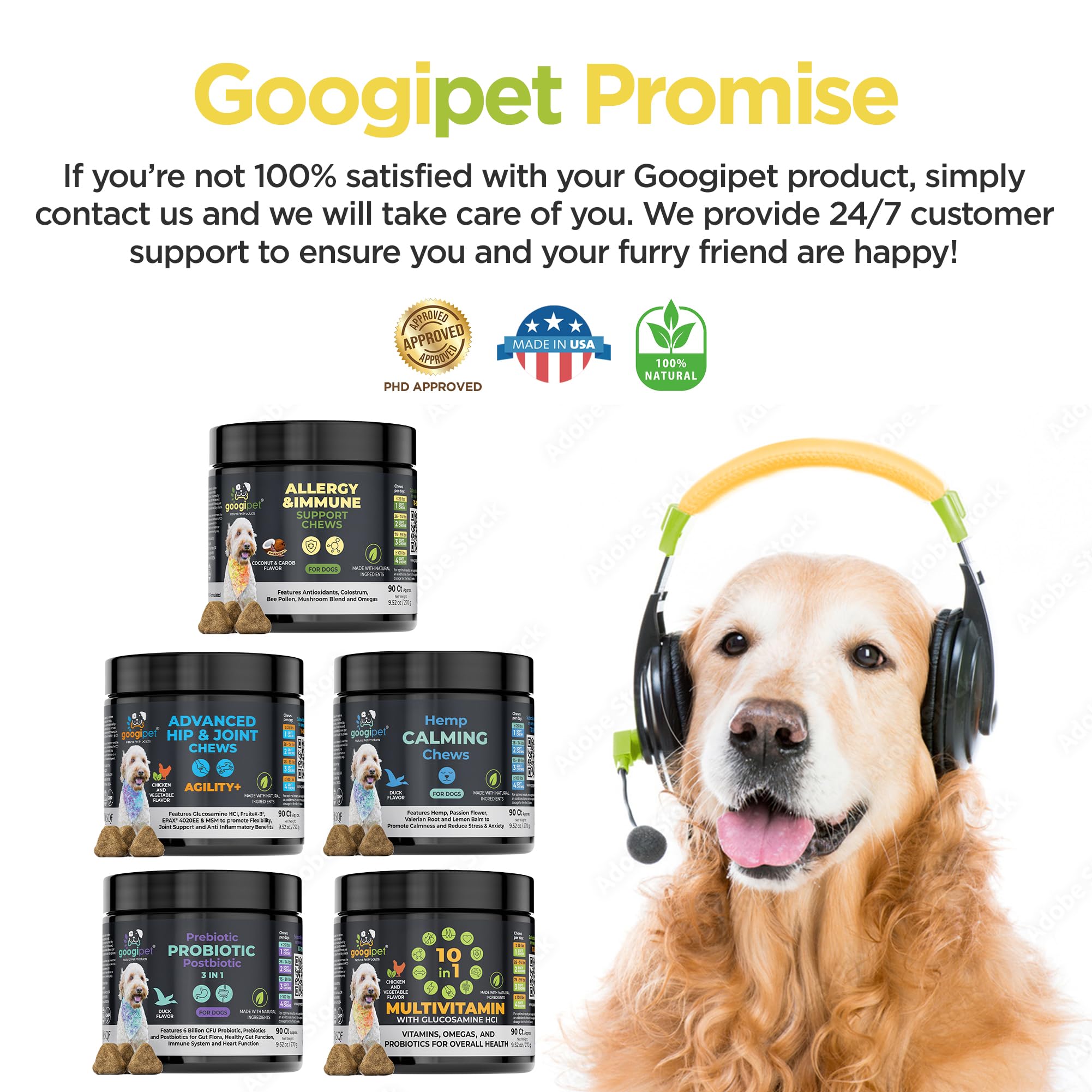 Googipet ingrédients clés colostrum et pollen pour soutien immunitaire