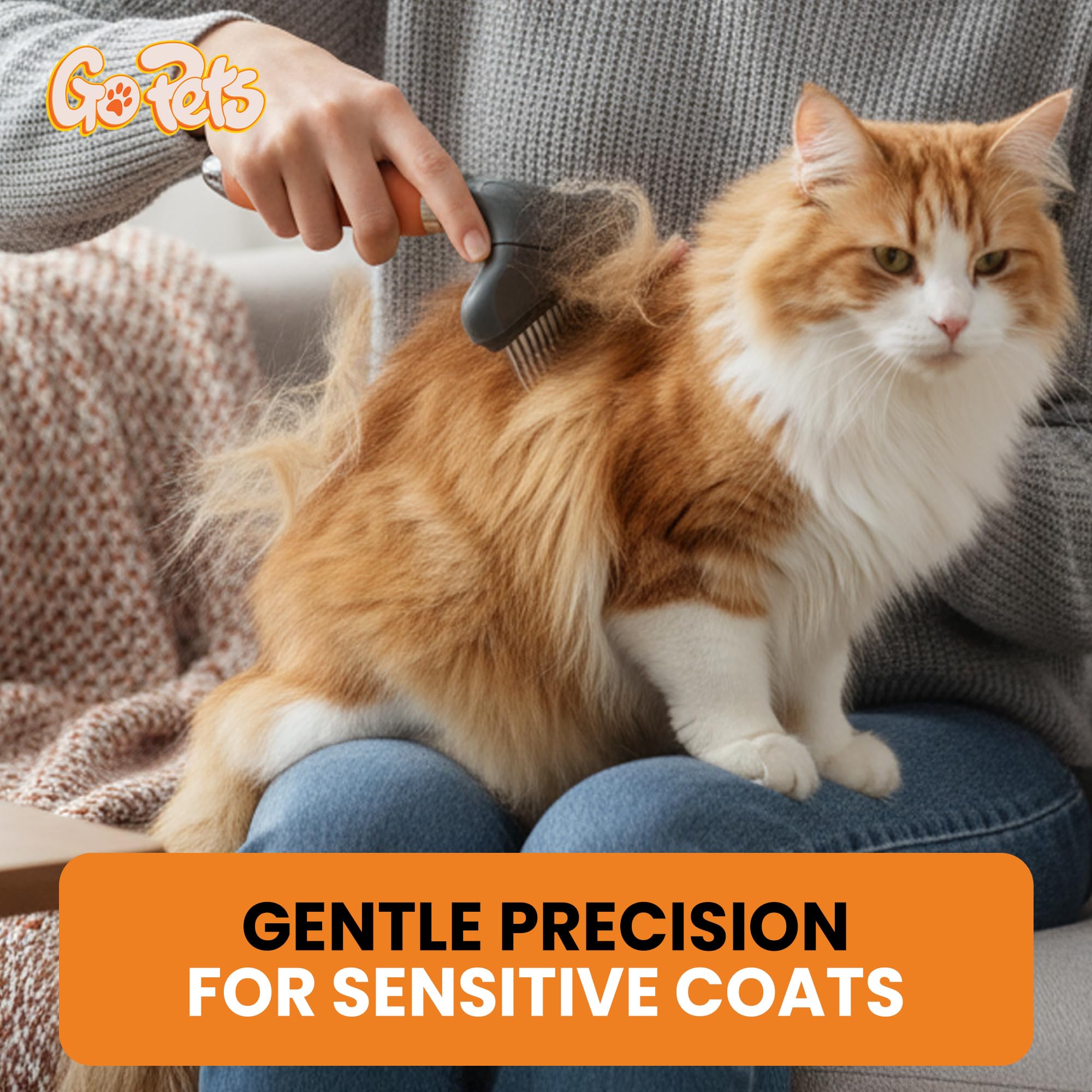 GoPets démêlant sur chat à poils longs pour pelage plus doux et maniable