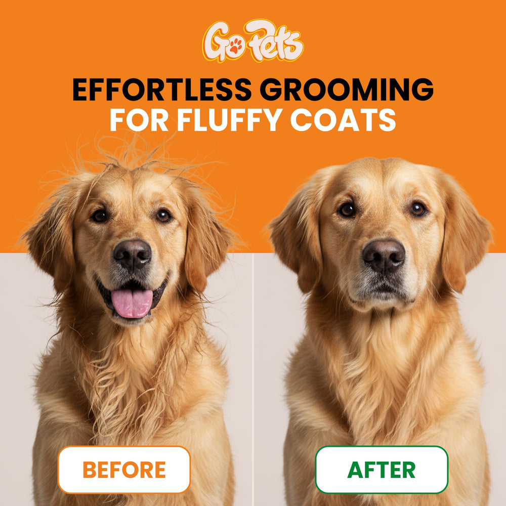 GoPets râteau utilisé sur husky réduisant les nœuds et le sous-poil