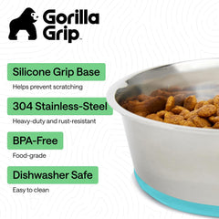 GORILLA GRIP gros plan acier inoxydable 304, durable et sûr